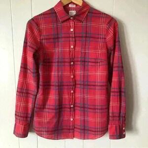 J.Crew Lightweight Plaid Cotton Top Shirt Size XS